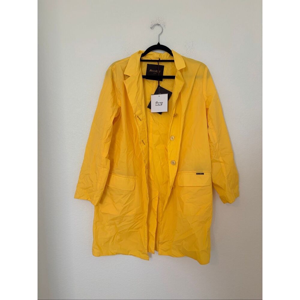 NWT MOORER Yellow Luxury Coat IT 44 (US 8-10) Made in Italy $750 Designer Spring